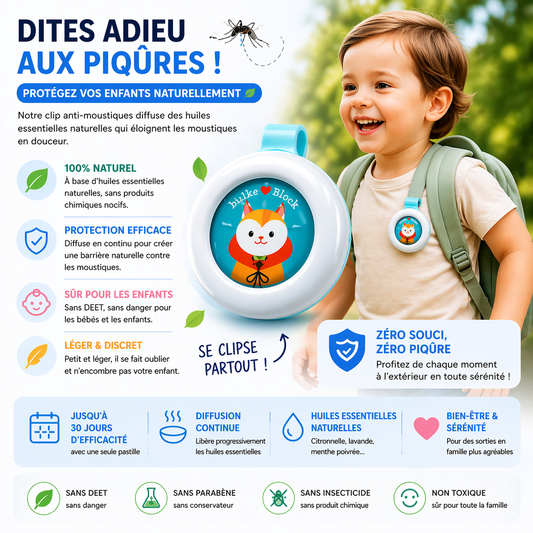 Clip anti-moustiques pour enfants – protection été